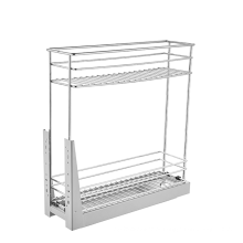 Atacado duas camadas de cozinha spice rack rack cesto